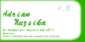 adrian muzsika business card